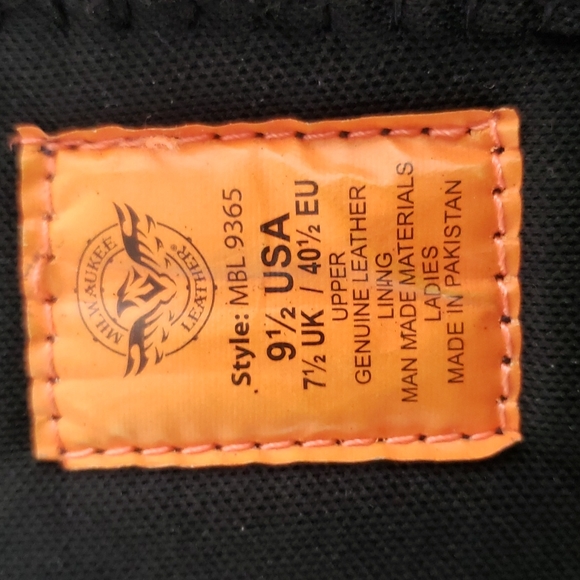 Milwaukee tall leather lace-up harness boots with bling - Picture 15 of 16